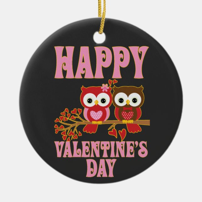 Happy Valentine's Day Keramik Ornament (Vorne)