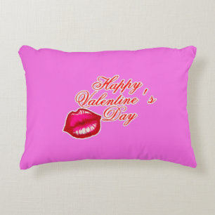 Happy Valentines Day Kiss Zierkissen