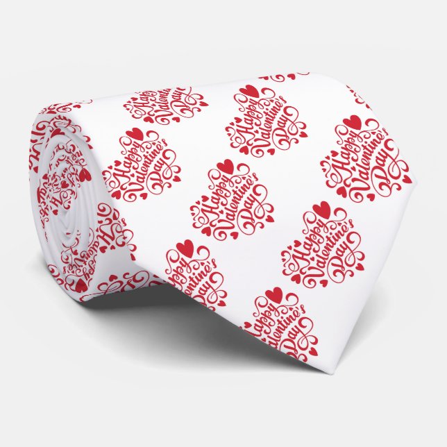 Happy Valentines Day Krawatte (Gerollt)