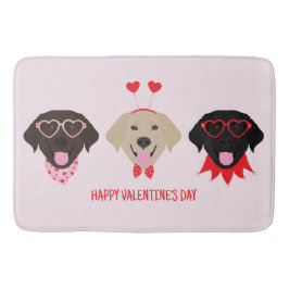 Happy Valentines Day Labrador Retriever Hunde Badematte