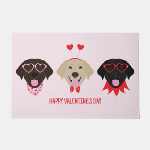 Happy Valentines Day Labrador Retriever Hunde Fußmatte