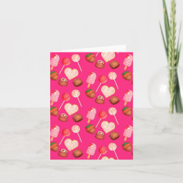 Happy Valentine's Day Leckereien und Candy Muster Karte