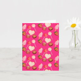 Happy Valentine's Day Leckereien und Candy Muster Karte