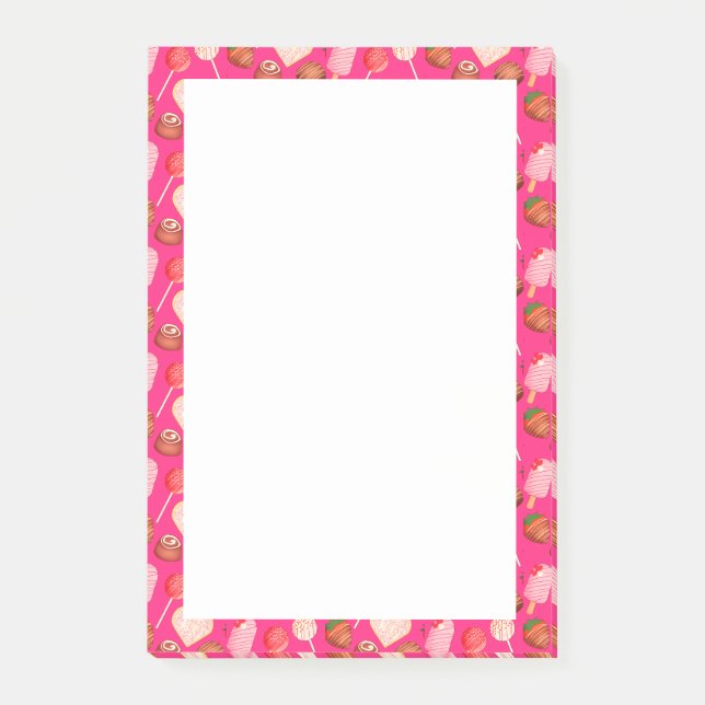 Happy Valentine's Day Leckereien und Candy Muster Post-it Klebezettel (Vorderseite)