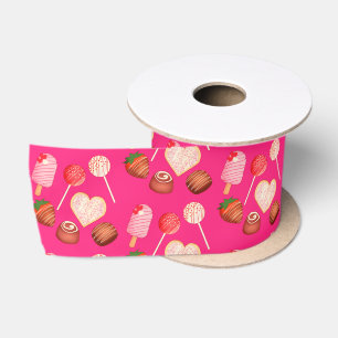 Happy Valentine's Day Leckereien und Candy Muster Satinband