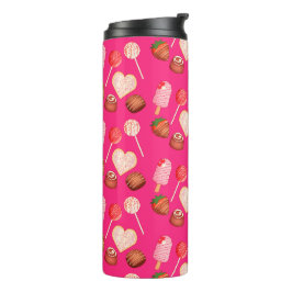 Happy Valentine's Day Leckereien und Candy Muster Thermosbecher