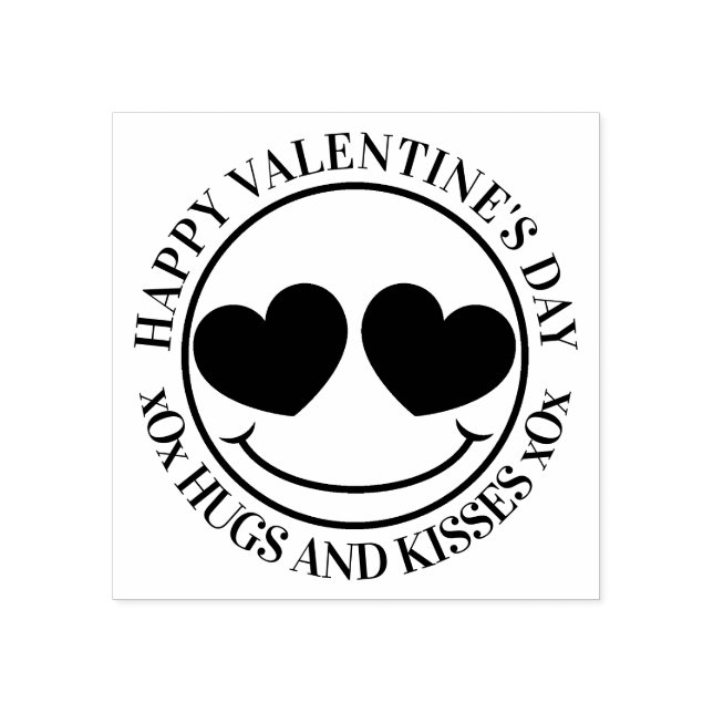 Happy Valentine's Day Liebe Face Gummistempel (Prägung)