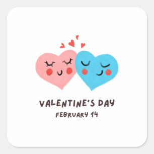 Happy Valentine's Day - Liebe Images Funny Quadratischer Aufkleber