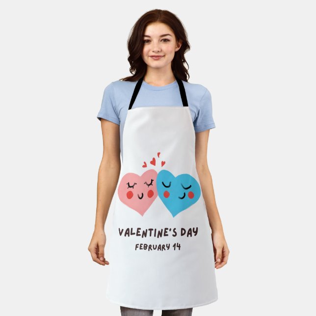 Happy Valentine's Day - Liebe Images Funny Schürze (Getragen)