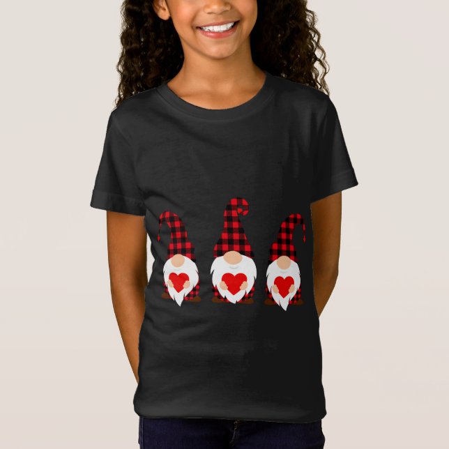 Happy Valentines Day Liebe Niedliches Herz Gnomes  T-Shirt (Vorderseite)
