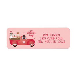 Happy Valentines Day Lieferwagen LKW Liebe Hunde