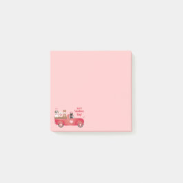 Happy Valentines Day Lieferwagen LKW Liebe Hunde Post-it Klebezettel