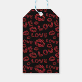 Happy Valentine's Day Love Elegant Red &Black Geschenkanhänger