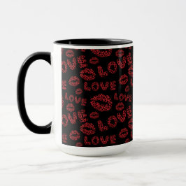 Happy Valentine's Day Love Elegant Red &Black Tasse