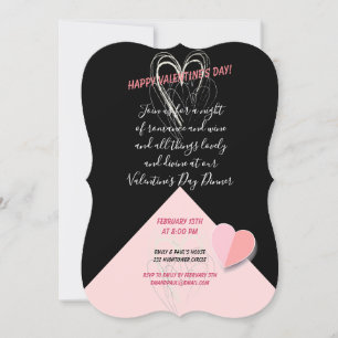 Happy Valentine's Day Lovely Elegant Einladung