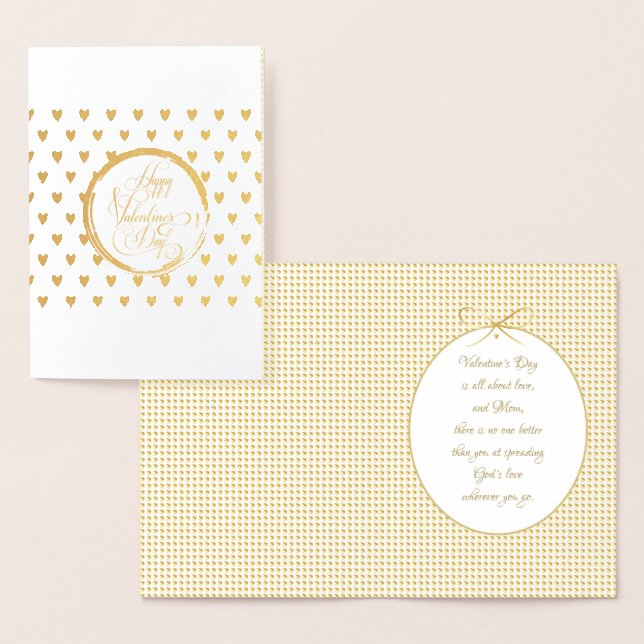 Happy Valentine's Day Lovely Elegant Luxury Gold Folienkarte (Anzeige)