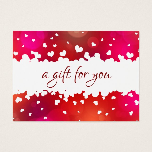 Happy Valentine's Day Lovely Hearts Gift Card (Vorderseite)