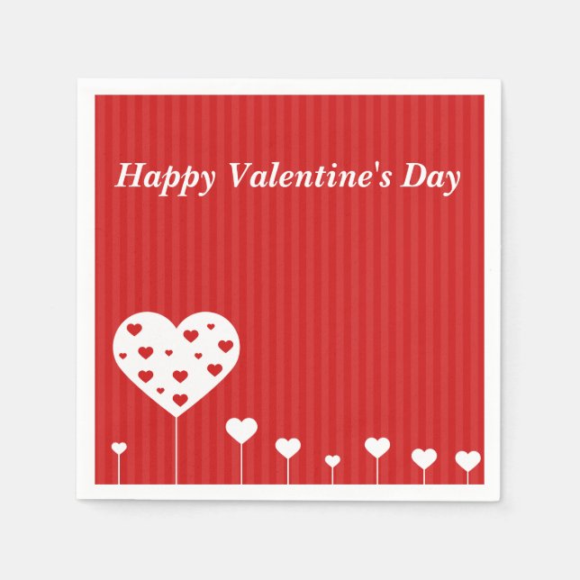 Happy Valentine's Day Lovely Hearts Serviette (Vorderseite)