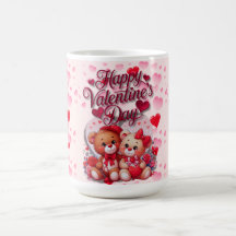 Happy Valentine's Day Loving Teddy Bear Couple