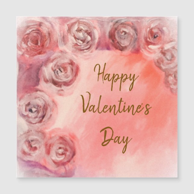 Happy Valentine's Day Magnetkarte (Vorderseite)