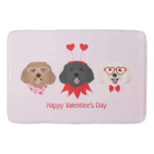 Happy Valentines Day Maltipoo Hunde Badematte