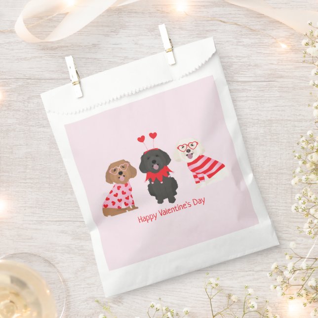 Happy Valentines Day Maltipoo Hunde Geschenktütchen (Ausgeschnitten)