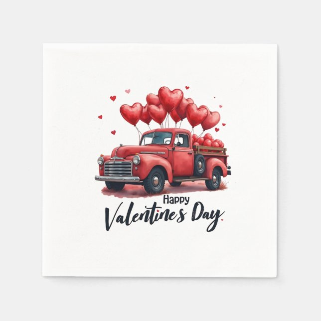 Happy Valentine's Day Matching Paares Outfit Serviette (Vorderseite)