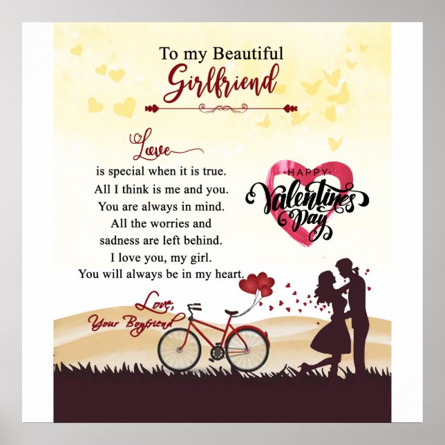 Happy Valentine's Day Meine schöne Freundin Poster (Vorne)