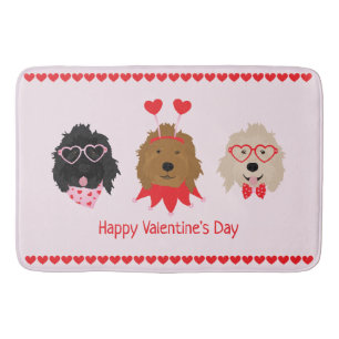 Happy Valentines Day Mini Goldendoodle Hunde Badematte