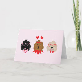 Happy Valentines Day Mini Goldendoodle Hunde Feiertagskarte
