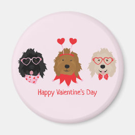 Happy Valentines Day Mini Goldendoodle Hunde Magnet