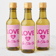 Happy Valentine's Day Mini Wine Label Set