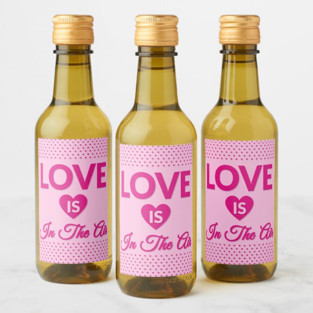 Happy Valentine's Day Mini Wine Label Set Weinetikett (Flaschen)