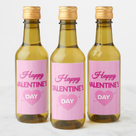 Happy Valentine's Day Mini Wine Label Set Weinetikett