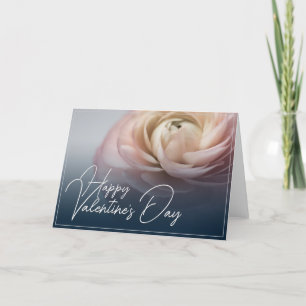 Happy Valentine's Day mit großer rosa Rose Dankeskarte