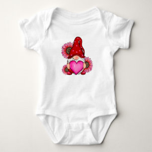 Happy Valentines Day mit Leopard Sonnenblume Valen Baby Strampler