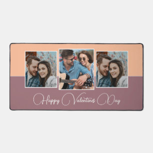 Happy Valentines Day Modern Peach 3 Foto Schreibtischunterlage