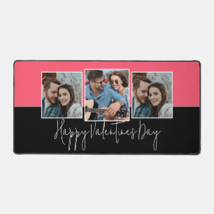 Happy Valentines Day Modern Script 3 Foto Schreibtischunterlage