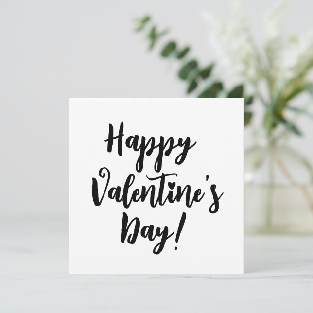 Happy Valentine's Day moderne Drehbuchtypografie Karte (Stehend Vorderseite)