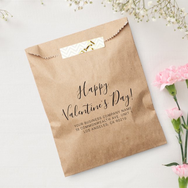 Happy Valentine's Day moderne Skriptadresse Geschenktütchen (Versiegelt)