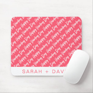 Happy Valentines Day Modernes Skriptmuster Mousepad