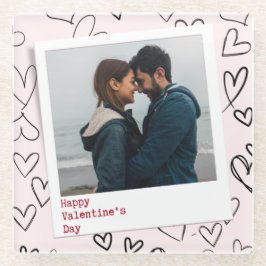 Happy Valentines Day Modernes, stilvolles Romantis Glasuntersetzer