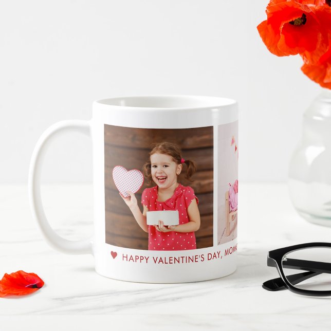 Happy Valentine's Day Mommy 3 Foto Custom Kaffeetasse (Von Creator hochgeladen)
