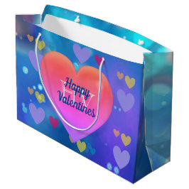 Happy Valentines Day Monogram mit Hübschen Herzen Große Geschenktüte