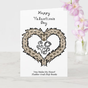 Happy Valentine's Day Musical Butterflies Herz Karte