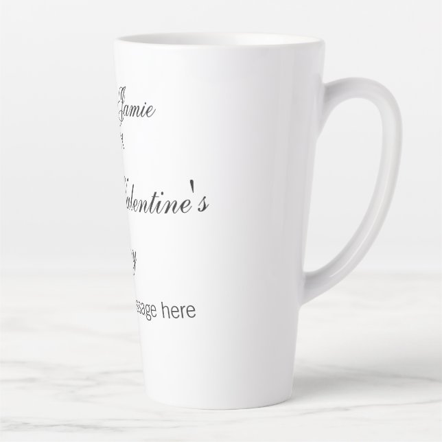 Happy Valentine's day name date message simple ele Milchtasse (Rechts)