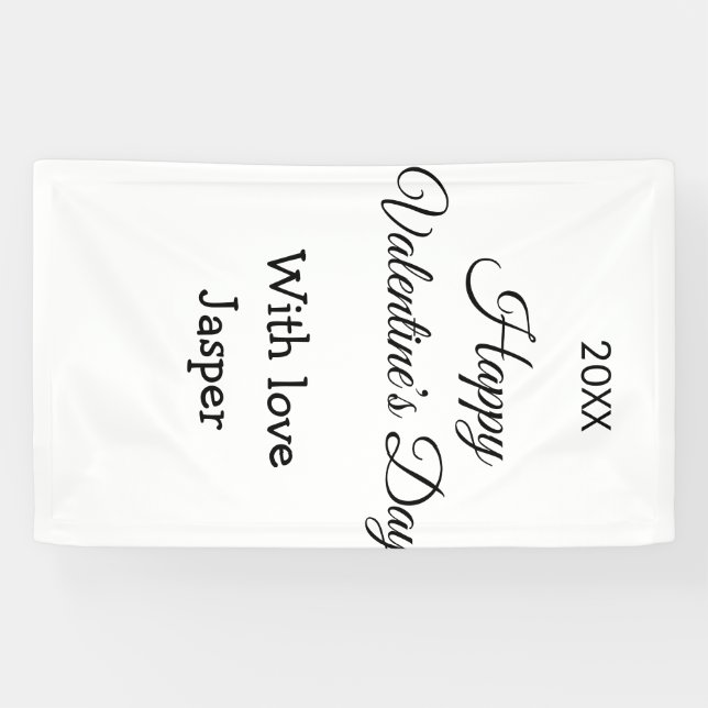 Happy Valentine's day name love simple year stylis Banner (Horizontal)