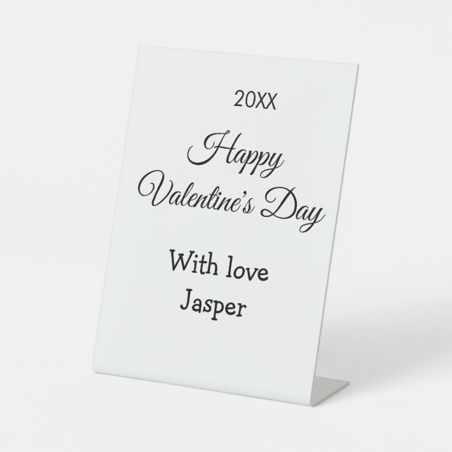 Happy Valentine's day name love simple year stylis Sockelschild (Vorderseite)