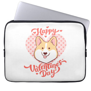 Happy Valentines Day Niedlich Corgi Hund Laptopschutzhülle