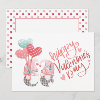 Happy Valentine's Day Niedlich Gnome Foto Valentin Mitteilungskarte